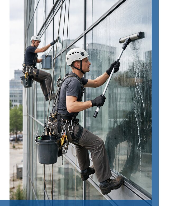 Мойка витражей альпинистами в Железнодорожном от 718 р. под ключ|ВЫСОТНИК-Жлз