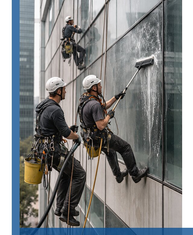Профессиональная высотная мойка фасадов зданий в Железнодорожном