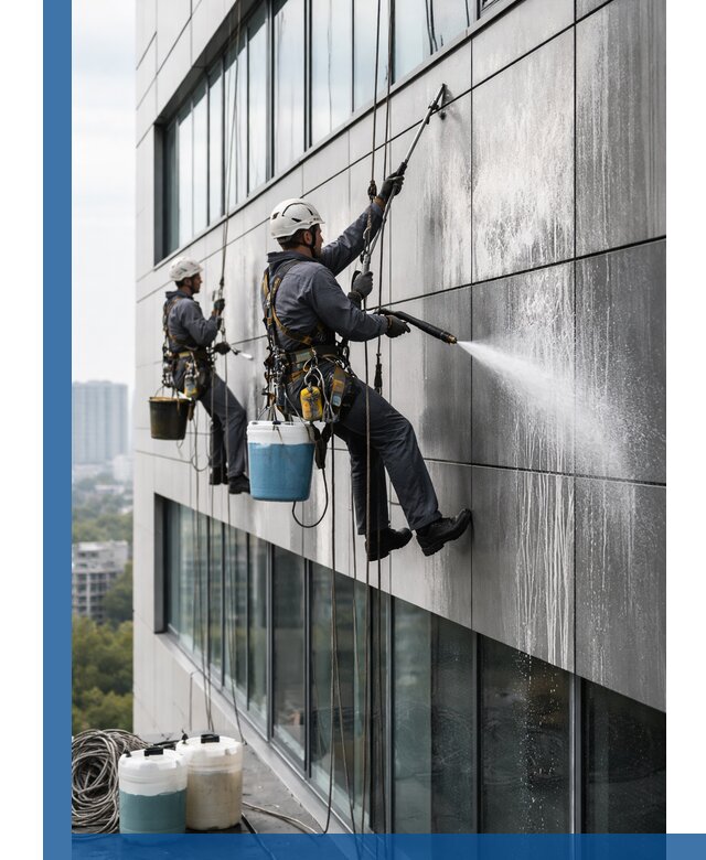 Профессиональная мойка вентилируемых фасадов в Железнодорожном