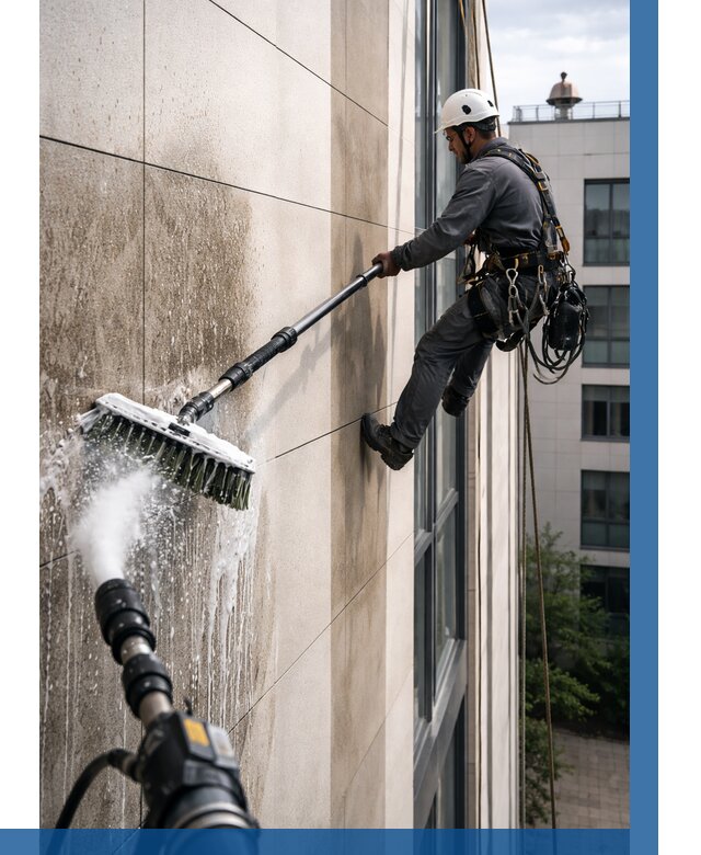 Мойка фасада из керамогранита в Железнодорожном от 308 р. | ВЫСОТНИК-Жлз