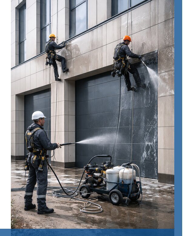 Послестроительная мойка фасада в Железнодорожном от 308 р. | ВЫСОТНИК-Жлз