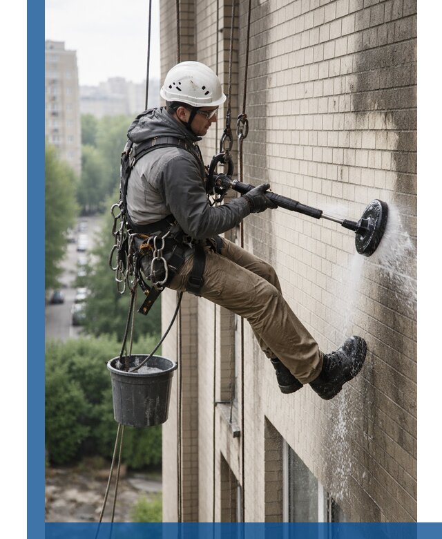 Очистка фасада от копоти в Железнодорожном профессионально и безопасно