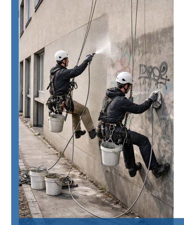 Антиграффити покрытие фасада с защитой от надписей в Железнодорожном