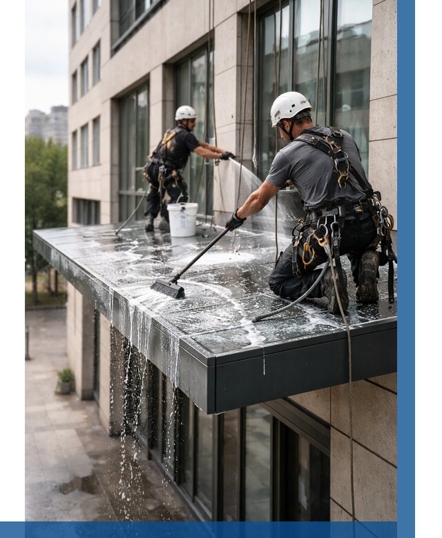 Мойка козырьков и навесов в Железнодорожном от 3589 р. | ВЫСОТНИК-Жлз