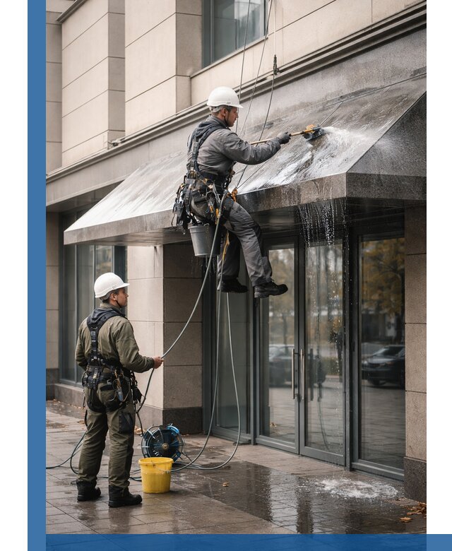 Профессиональная мойка козырьков и навесов в Железнодорожном