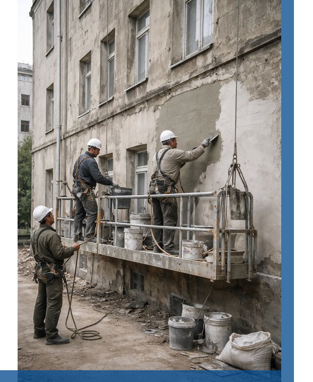 Капитальный ремонт фасада в Железнодорожном от 4307 р. | ВЫСОТНИК-Жлз