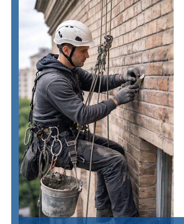 Качественный ремонт кирпичной кладки фасада в Железнодорожном с гарантией