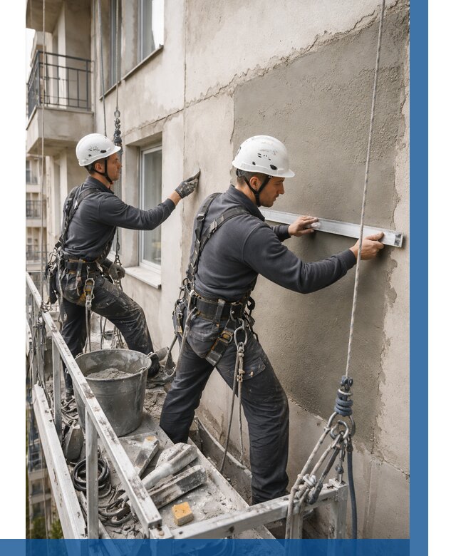 Штукатурка фасада на высоте в Железнодорожном от 923 р. | ВЫСОТНИК-Жлз