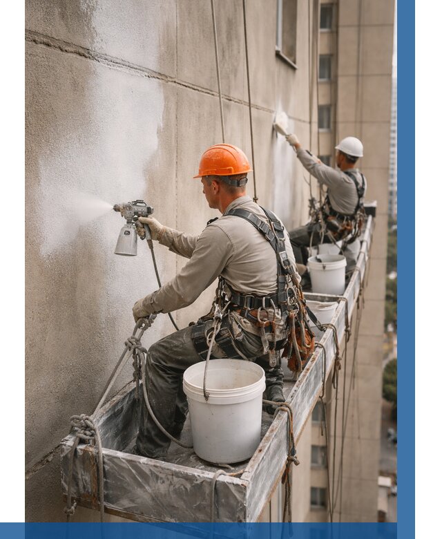 Грунтовка фасада на высоте в Железнодорожном от 123 р. | ВЫСОТНИК-Жлз