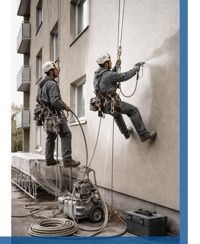 Безвоздушная покраска фасада в Железнодорожном от 226 р/м² | ВЫСОТНИК-Жлз