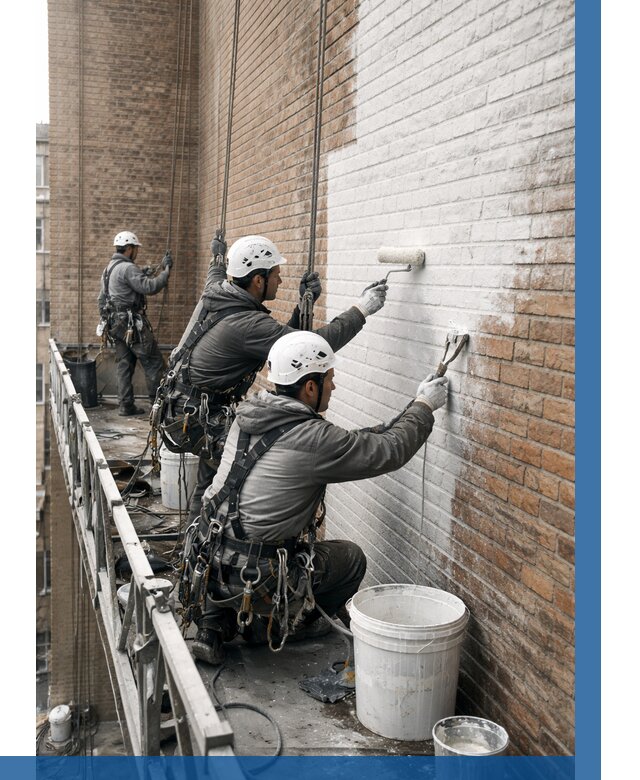 Покраска кирпичного фасада в Железнодорожном от 359 р. | ВЫСОТНИК-Жлз