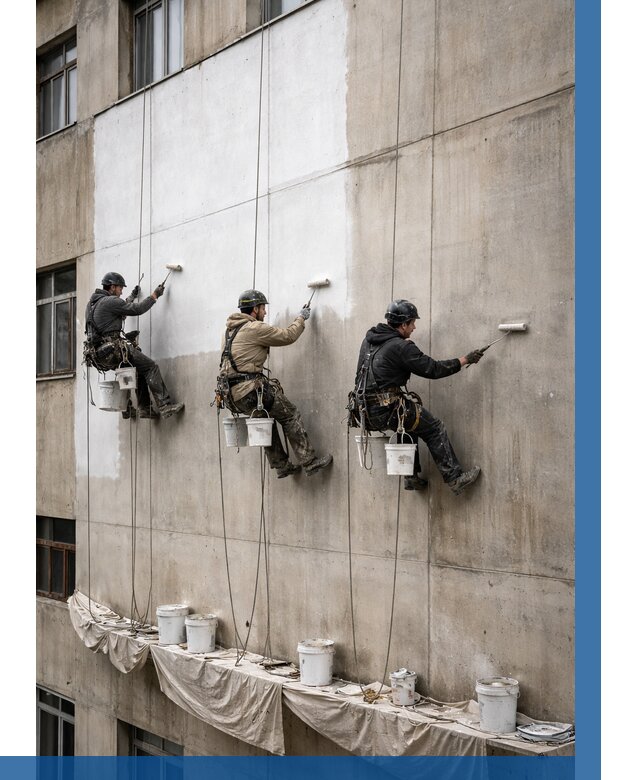 Покраска бетонного фасада в Железнодорожном от 359 р за м2 | ВЫСОТНИК-Жлз