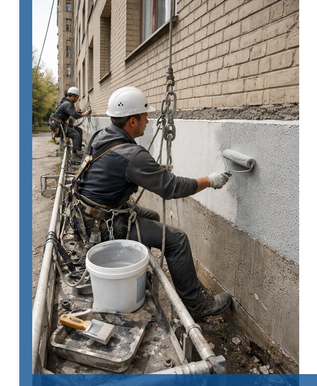 Окраска цоколя здания в Железнодорожном профессионально и надежно