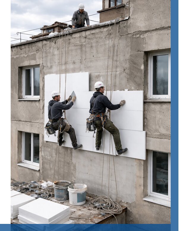 Утепление фасада пенополистиролом в Железнодорожном от 1846 р. | ВЫСОТНИК-Жлз