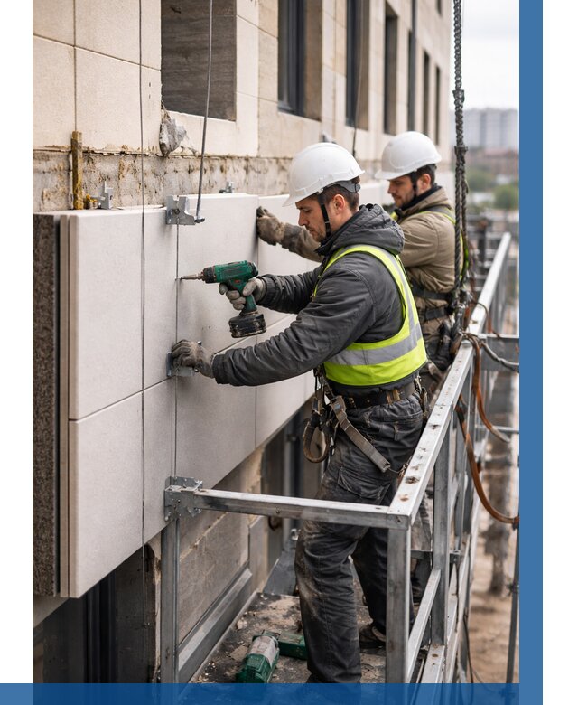 Монтаж фасадных термопанелей в Железнодорожном от 1538 р. | ВЫСОТНИК-Жлз