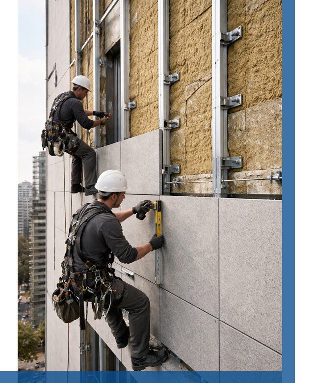 Монтаж вентилируемого фасада в Железнодорожном от 3589 р. | ВЫСОТНИК-Жлз