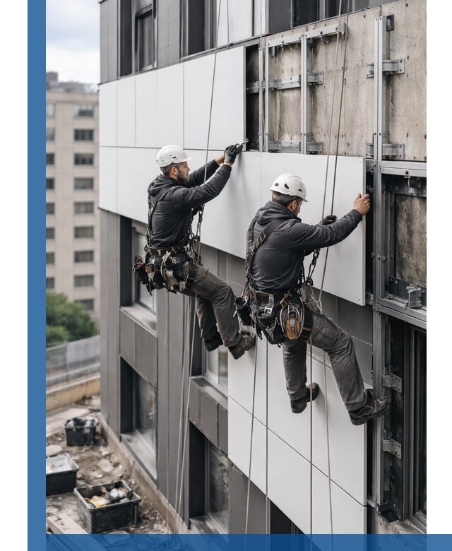 Монтаж композитных панелей фасада в Железнодорожном под ключ