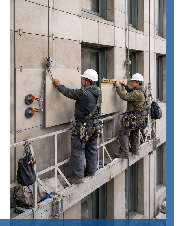 Монтаж керамогранита на фасад в Железнодорожном от 2564 р. | ВЫСОТНИК-Жлз