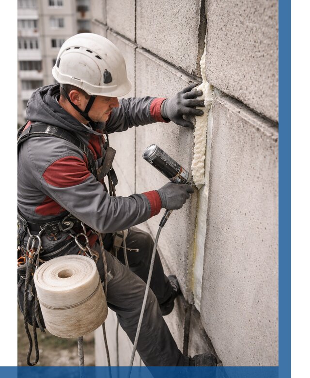 Утепление межпанельных швов в Железнодорожном от 718 р. | ВЫСОТНИК-Жлз