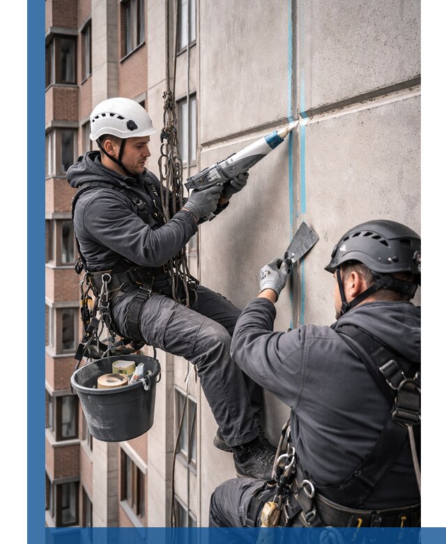 Вторичная герметизация швов фасада и кровли в Железнодорожном