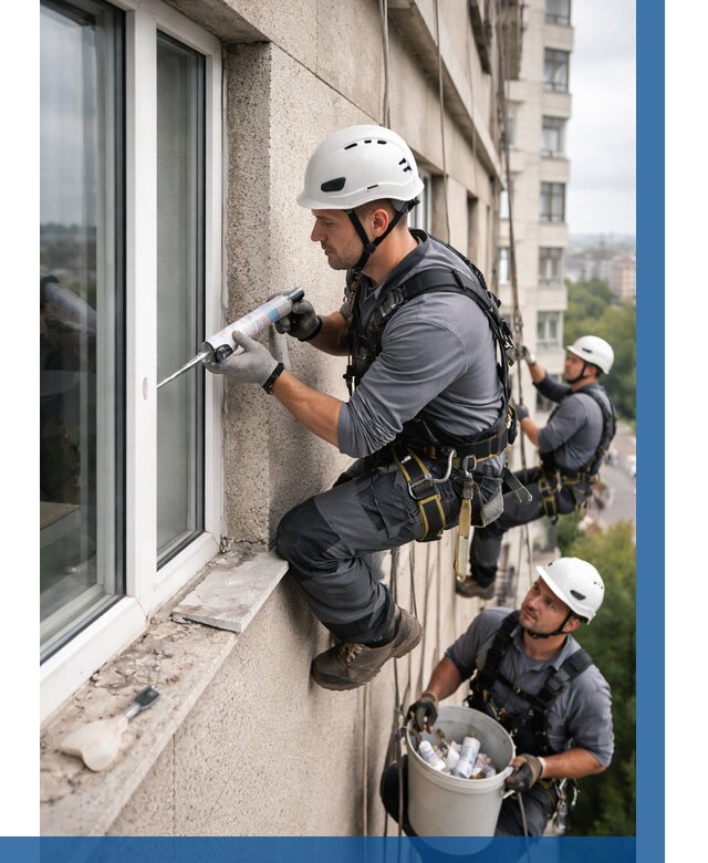 Герметизация оконных швов снаружи в Железнодорожном от 1538 р. | ВЫСОТНИК-Жлз