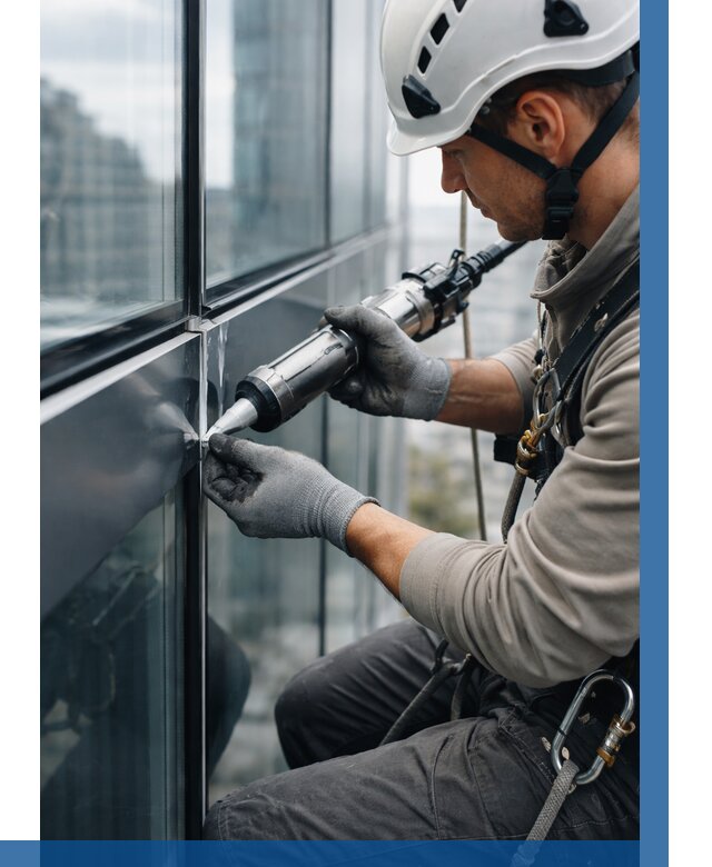 Герметизация стыков витража в Железнодорожном от 1230 р. | ВЫСОТНИК-Жлз