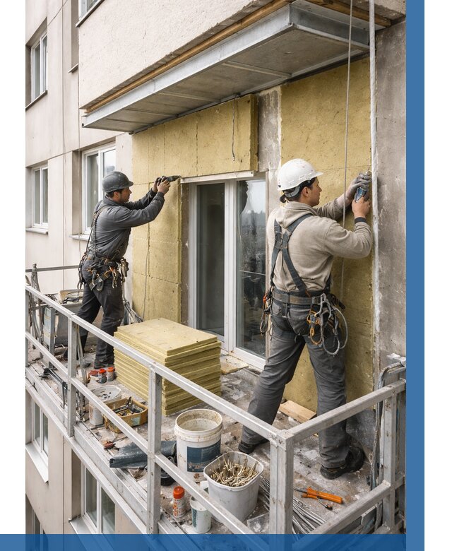 Утепление балкона снаружи в Железнодорожном от 1641 р. под ключ ВЫСОТНИК-Жлз