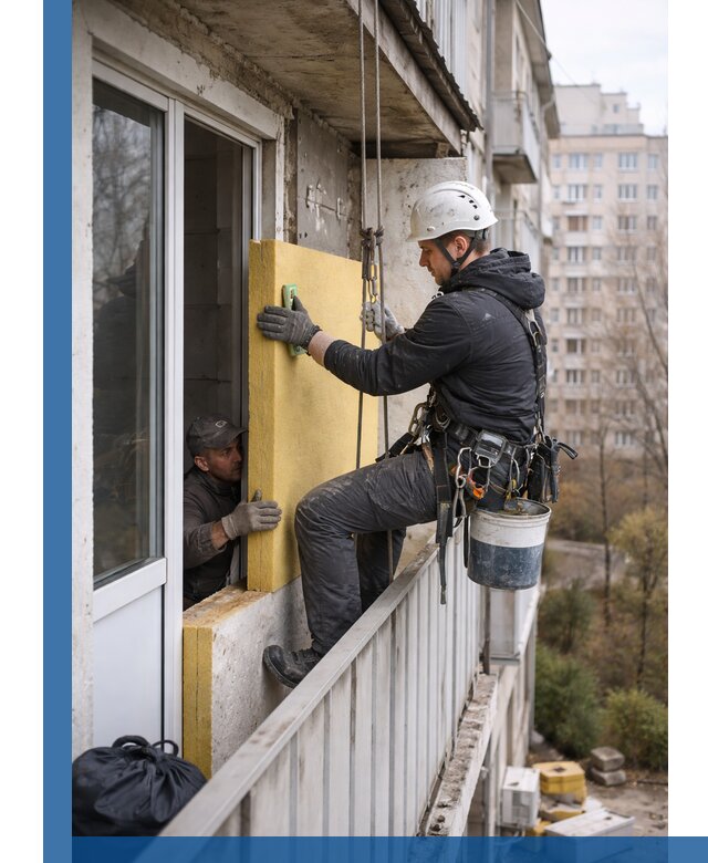 Профессиональное утепление балкона снаружи в Железнодорожном под ключ
