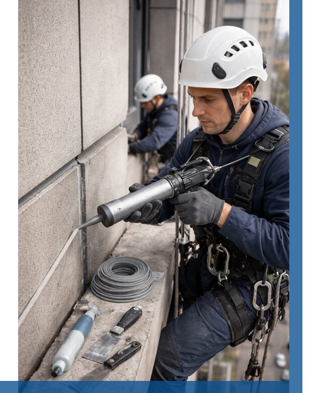 Герметизация деформационных швов фасада в Железнодорожном от 718 | ВЫСОТНИК-Жлз