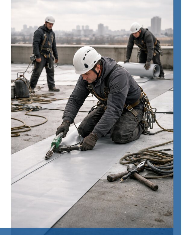 Ремонт мембранной кровли в Железнодорожном от 1846 р./м2 | ВЫСОТНИК-Жлз