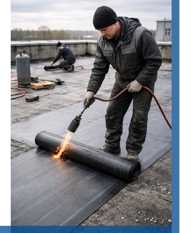 Ремонт наплавляемой кровли в Железнодорожном от 718 р. | ВЫСОТНИК-Жлз