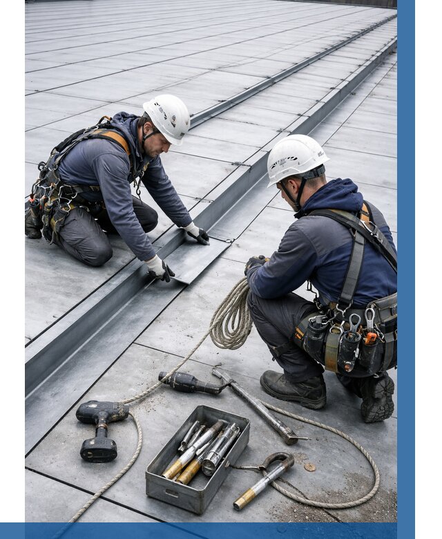 Ремонт фальцевой кровли в Железнодорожном от 718 р. | ВЫСОТНИК-Жлз