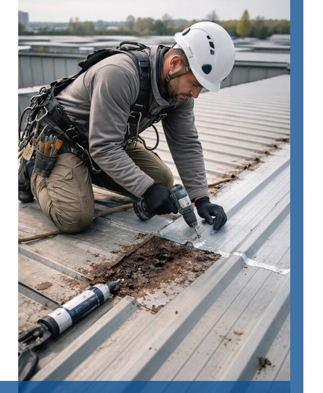 Ремонт профнастила на кровле в Железнодорожном от 718 р. | ВЫСОТНИК-Жлз