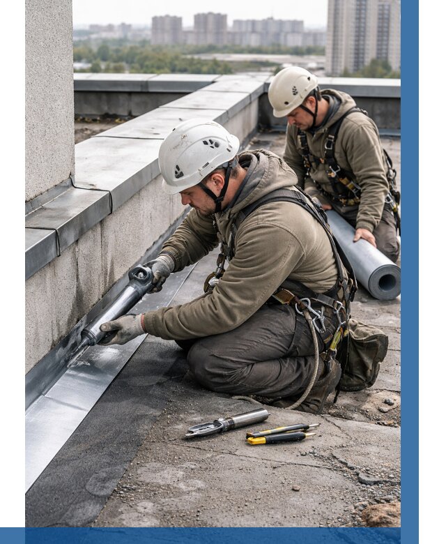 Ремонт кровельных примыканий в Железнодорожном от 1230 р. | ВЫСОТНИК-Жлз