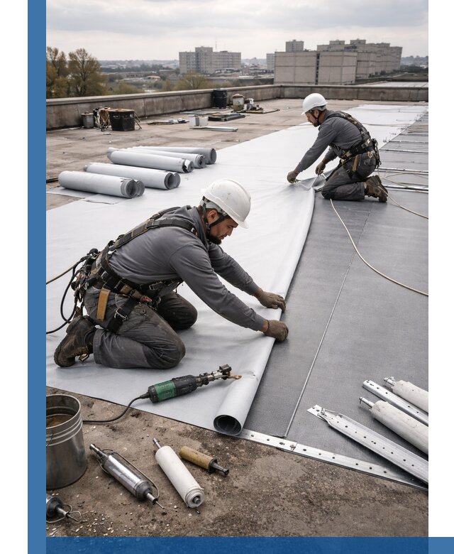 Монтаж мембранной кровли в Железнодорожном для промышленных зданий