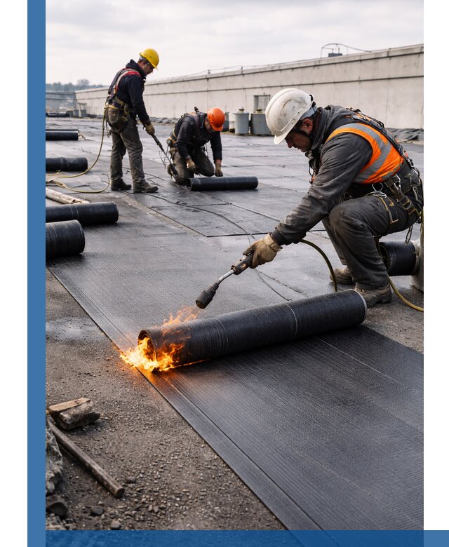 Монтаж наплавляемой кровли в Железнодорожном профессионально