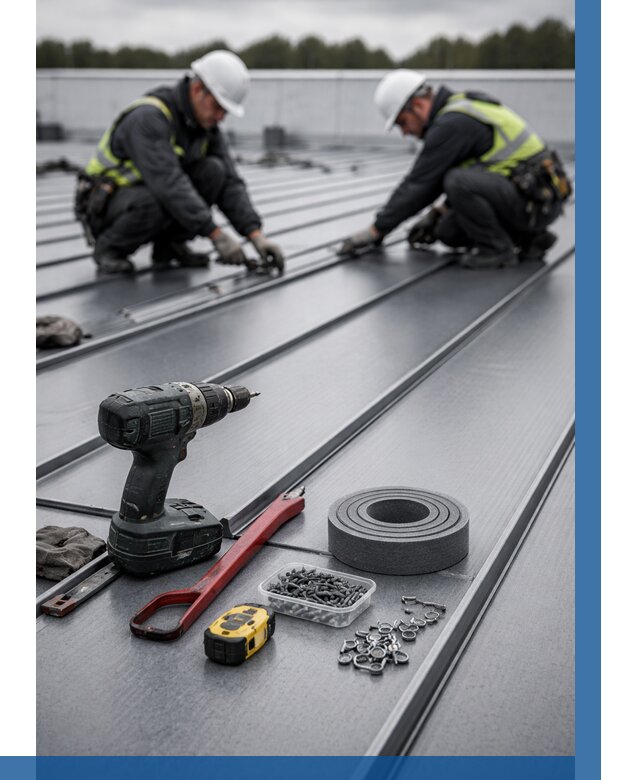 Монтаж фальцевой кровли в Железнодорожном от 1846 р. | ВЫСОТНИК-Жлз