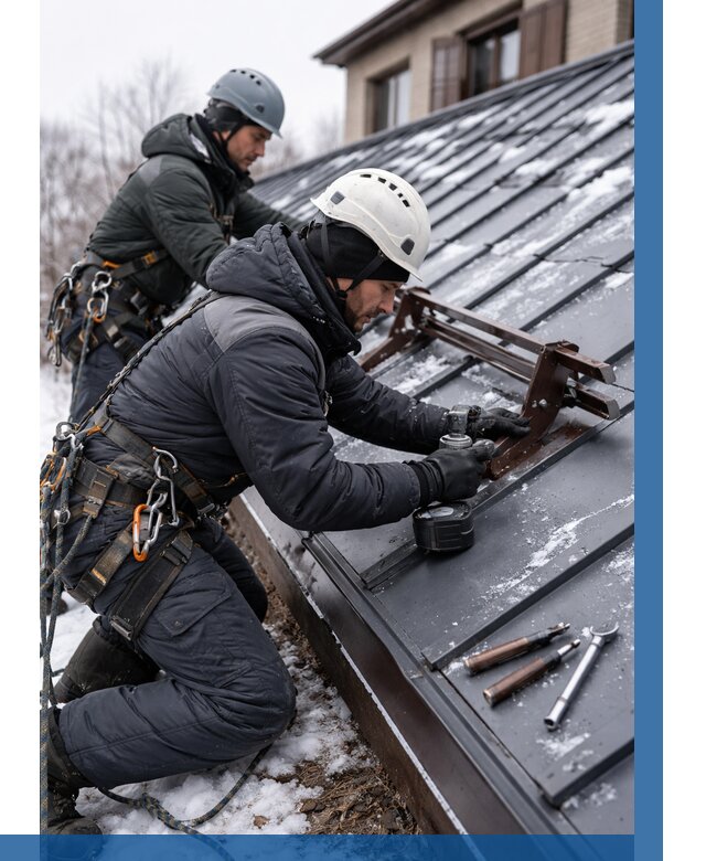 Монтаж снегозадержателей в Железнодорожном от 461 р. | ВЫСОТНИК-Жлз