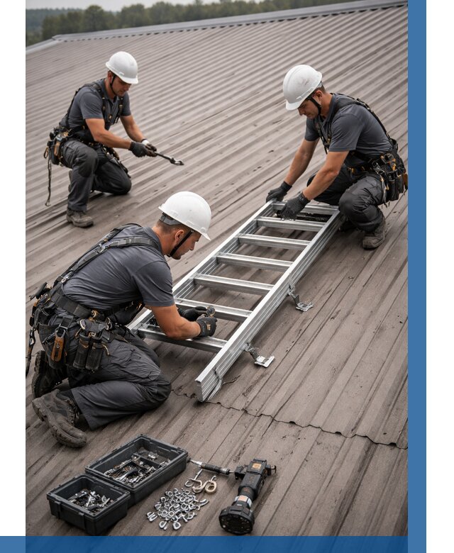 Монтаж кровельной лестницы в Железнодорожном от 4614 р. | ВЫСОТНИК-Жлз