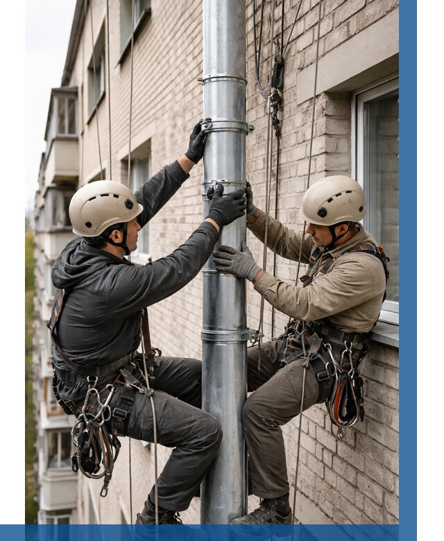 Замена водосточных труб в Железнодорожном от 6665 р. | ВЫСОТНИК-Жлз