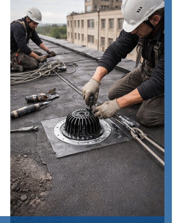 Установка водосточных воронок в Железнодорожном цена от 3589 р. | ВЫСОТНИК-Жлз