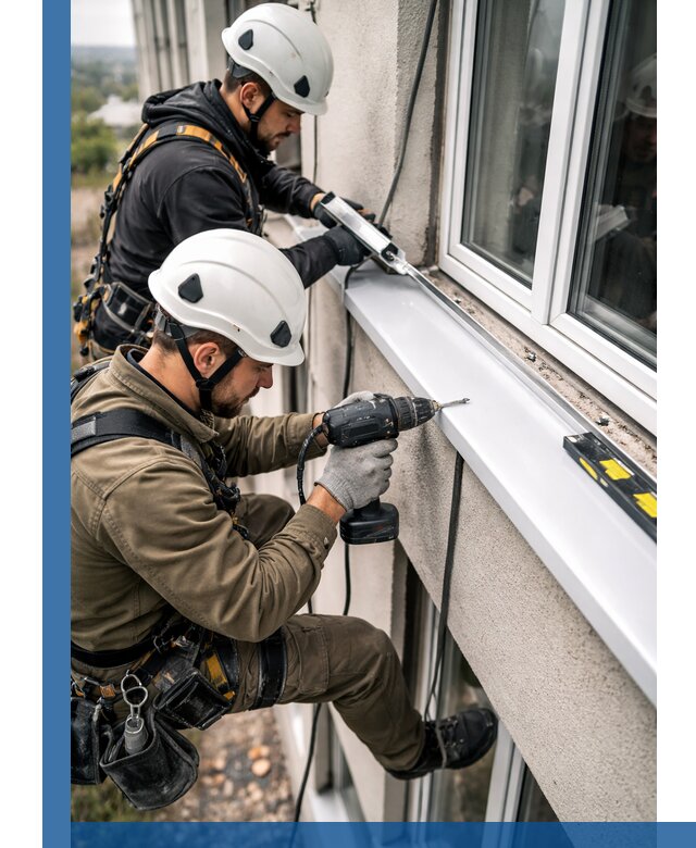 Профессиональный монтаж оконных отливов и отведения воды в Железнодорожном