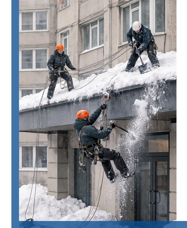 Безопасная очистка навесов от снега в Железнодорожном круглогодично