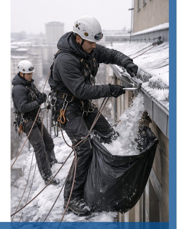 Аварийная очистка крыши в Железнодорожном под ключ от 308 р. | ВЫСОТНИК-Жлз