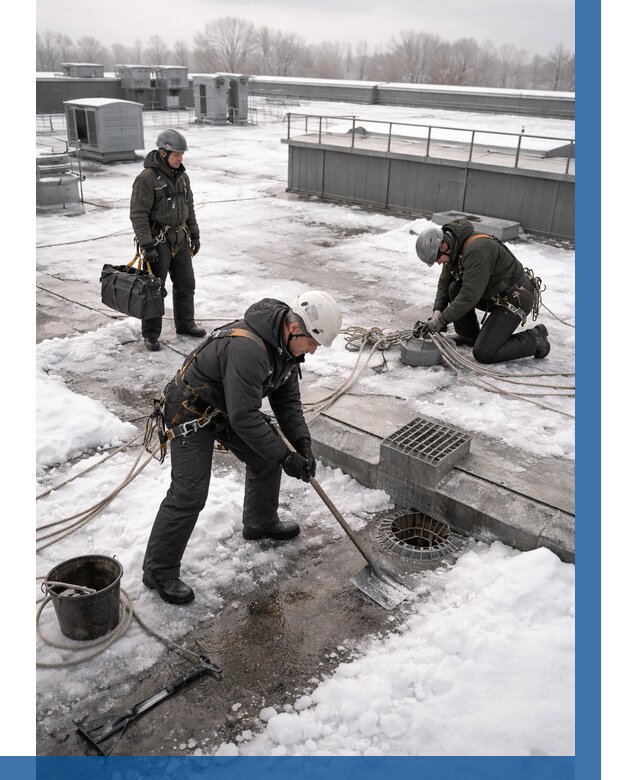 Абонентское обслуживание кровли зимой в Железнодорожном от 8203 р. | ВЫСОТНИК-Жлз