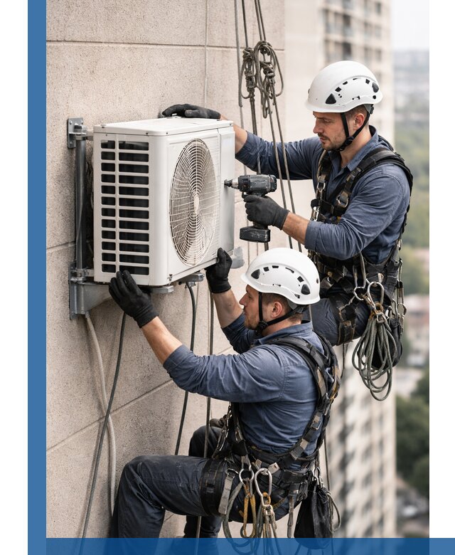 Монтаж внешнего блока кондиционера в Железнодорожном установка и крепление