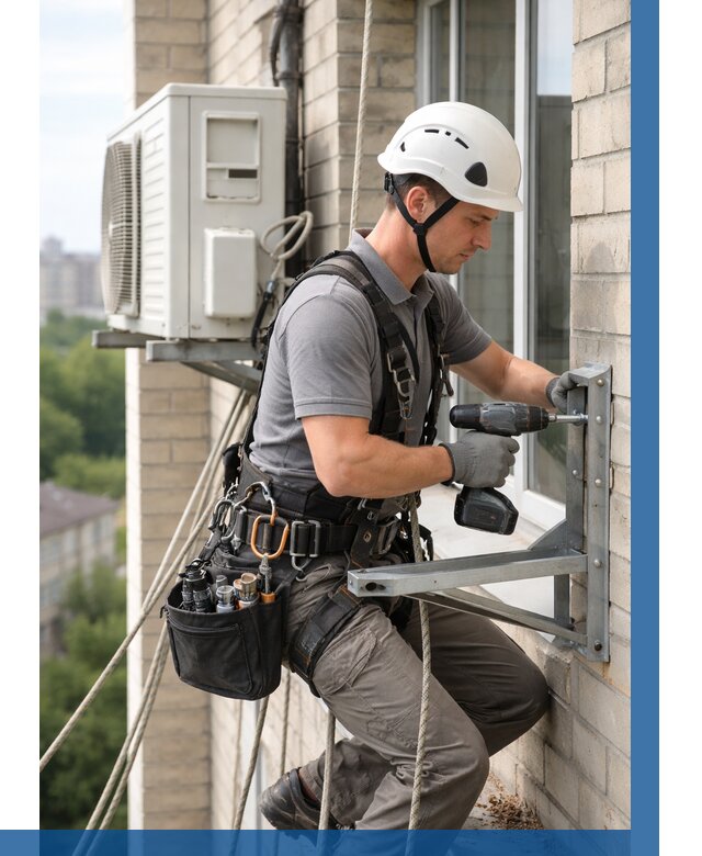 Установка кронштейнов кондиционера в Железнодорожном от 3589 р. | ВЫСОТНИК-Жлз