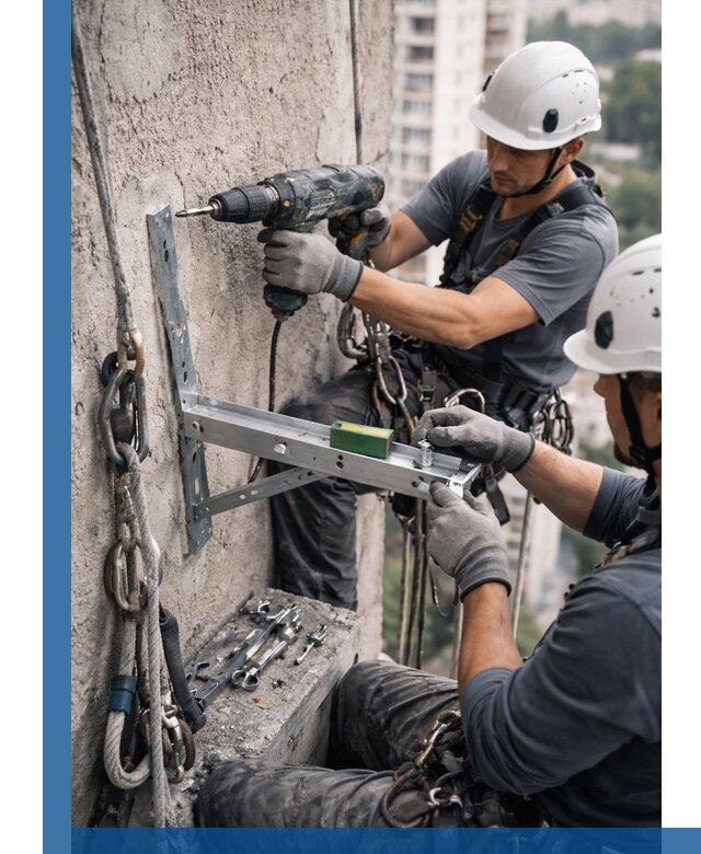 Установка кронштейнов кондиционера и крепежа в Железнодорожном