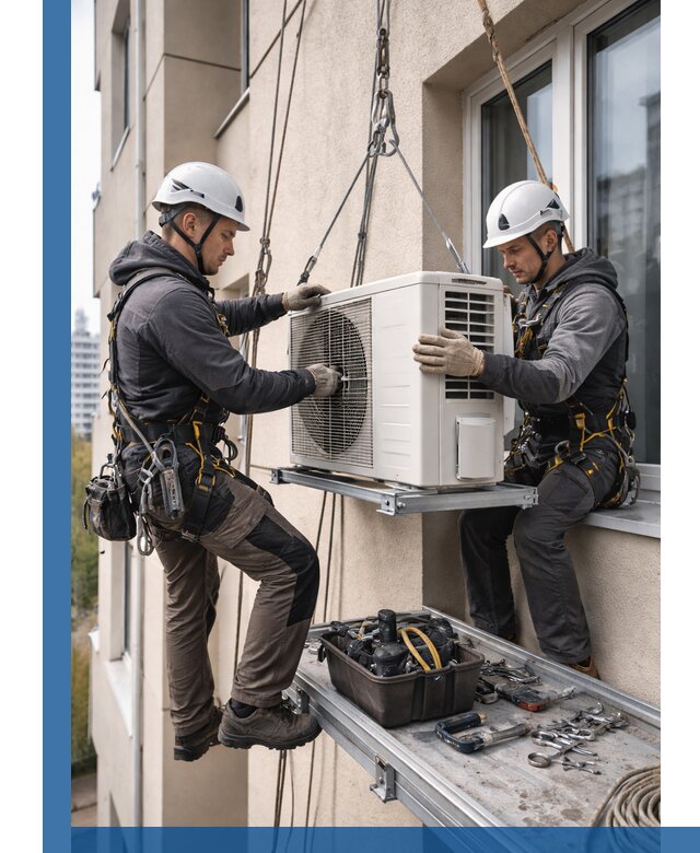 Перенос внешнего блока кондиционера в Железнодорожном с монтажом и крепежом