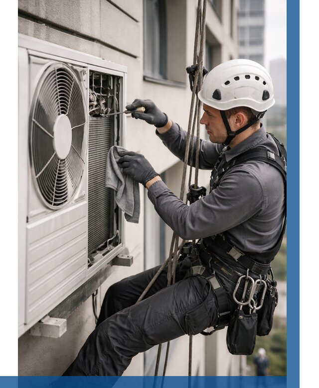 Обслуживание внешнего блока кондиционера в Железнодорожном от 2769 р.ВЫСОТНИК-Жлз